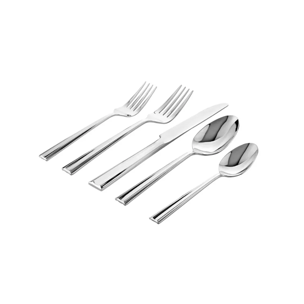 Plait Mirrored 18/0 Stainless Steel 20 Piece Flatware Set, Service 4