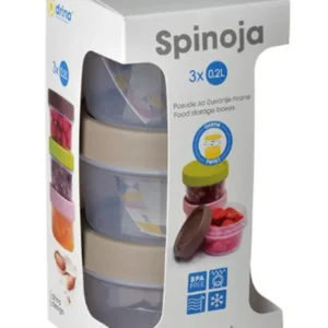 Plastic 3 x 0.2L Food storage containers Spinoja brown