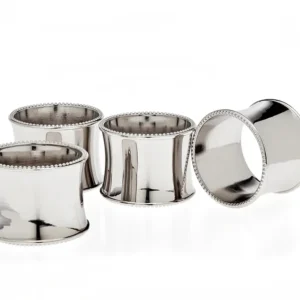 Round Beaded Napkin Rings - Set 4