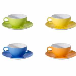 Set 4 šalice s tanjurićima Boje