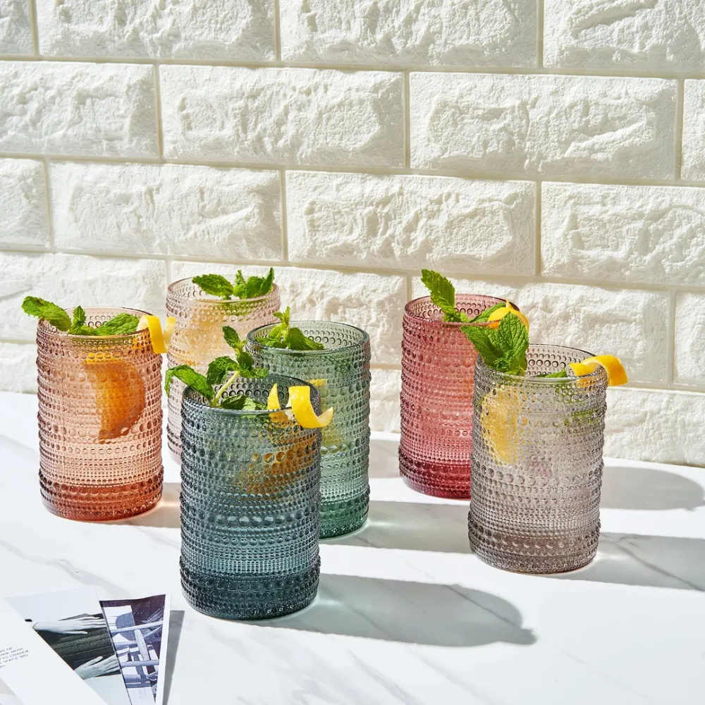 Set 6 Beaded Drinking Glasses