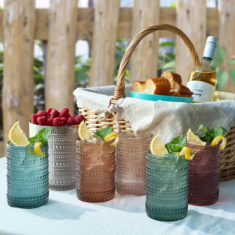 Set 6 Beaded Drinking Glasses