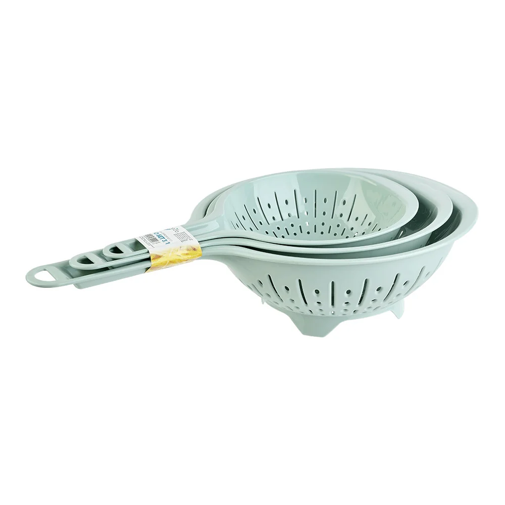 🍝 Set plastičnih cjedila s drškom (3 komada) – 16, 19 i 23 cm