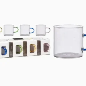 Set od 4 staklene espresso šalice s ručkom – H&S ☕️