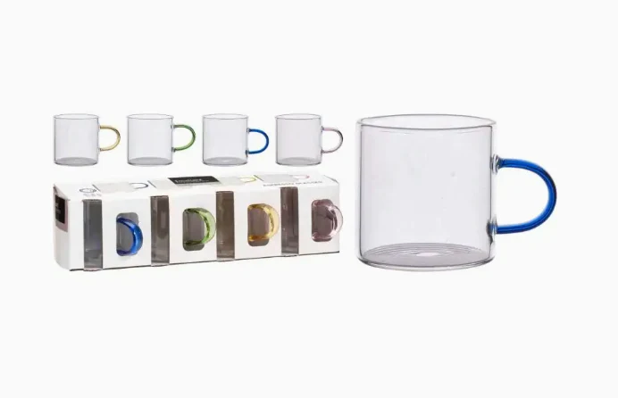 Set od 4 staklene espresso šalice s ručkom – H&S ☕️