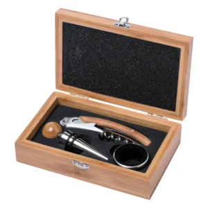 🎁 Set za vino u bambus kutiji s gravurom loga / 50 kom