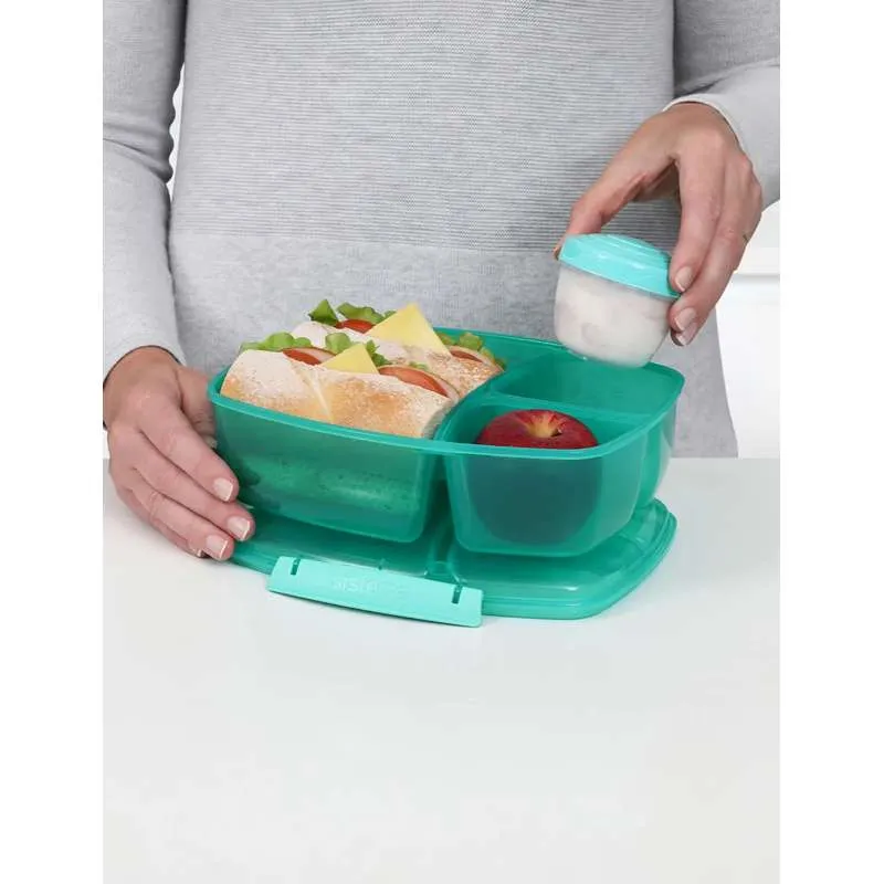 Sistema Kutija za ručak - Trostruko podijeljena - 2L - Minty Teal