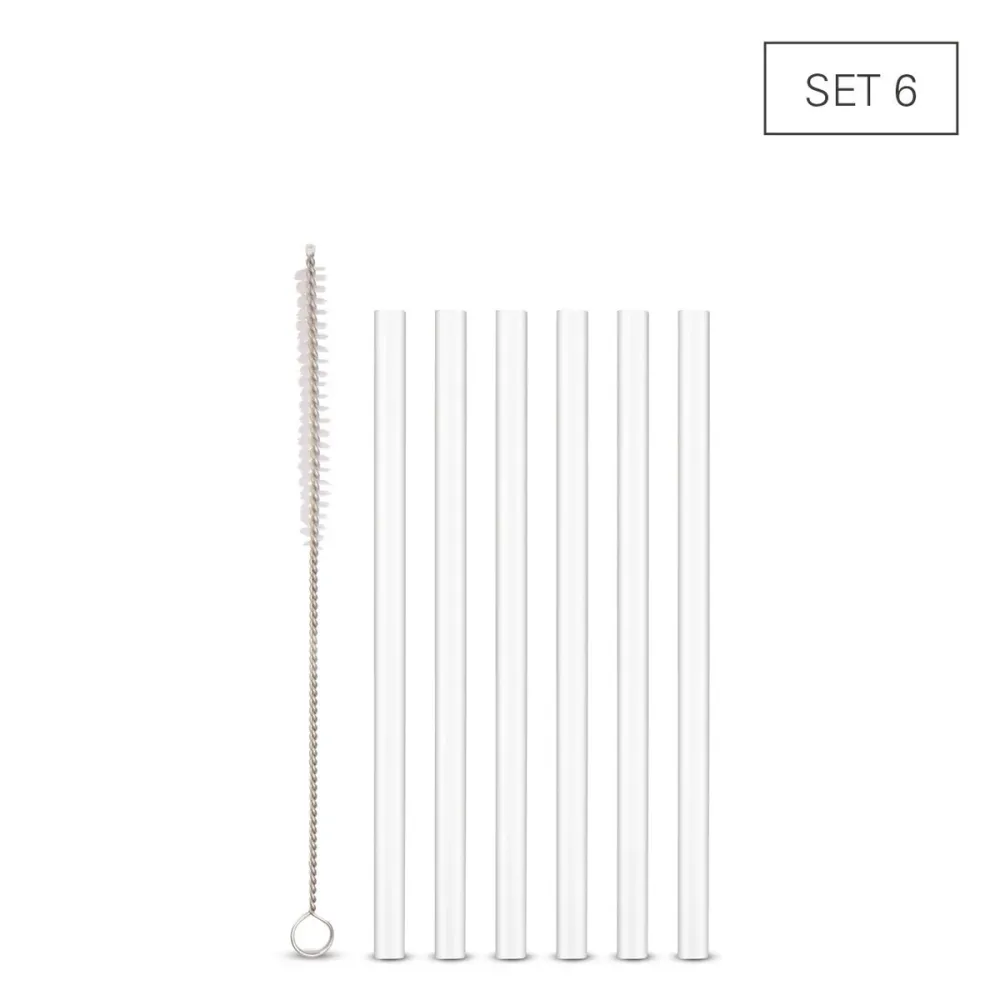 Staklene slamke – prozirne – 15 cm – set 6 kom + četkica – Karl Weis 🇩🇪