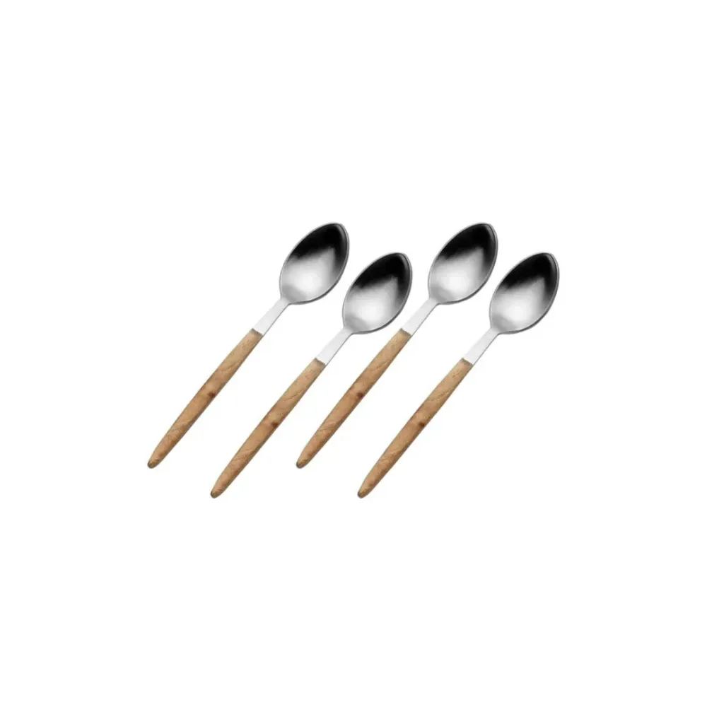Towle® Living Set 4 Acacia Wood Mini Coffee Spoons