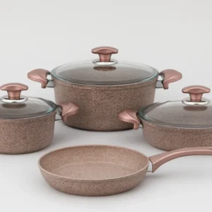 Tuscany Pink – 7-dijelni granitni set posuđ