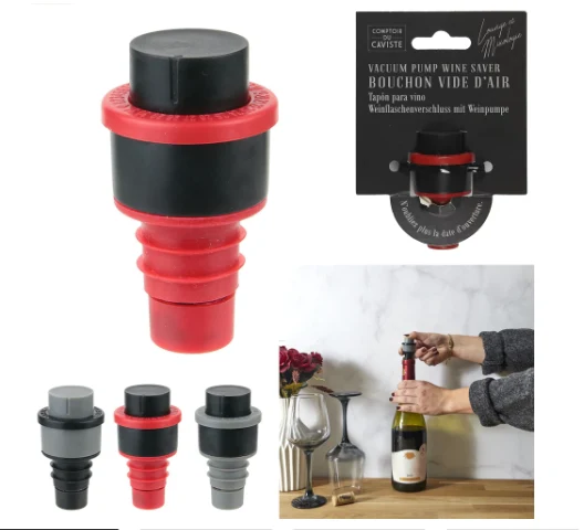 Vakumski čep za vino s pumpicom - Boja random