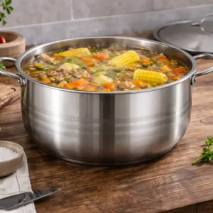 Veliki inox lonac s poklopcem 27,8 L – Ø 40 × 23 cm 🍲