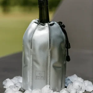 Vrećica za hlađenje vina – siva PVC termo torbica Ø11 × 21,5 cm