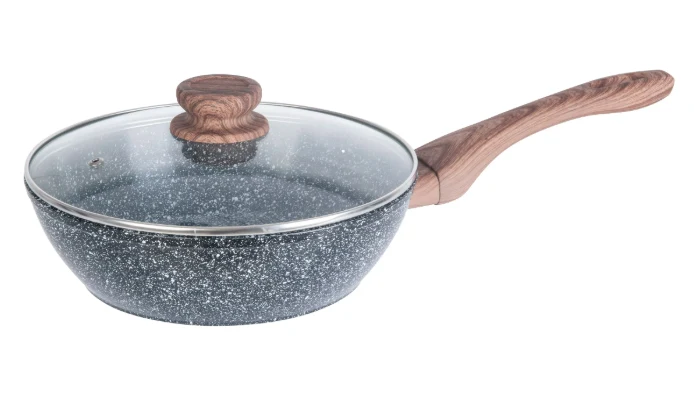 Wok tava s poklopcem - 24 cm - Grey Marble