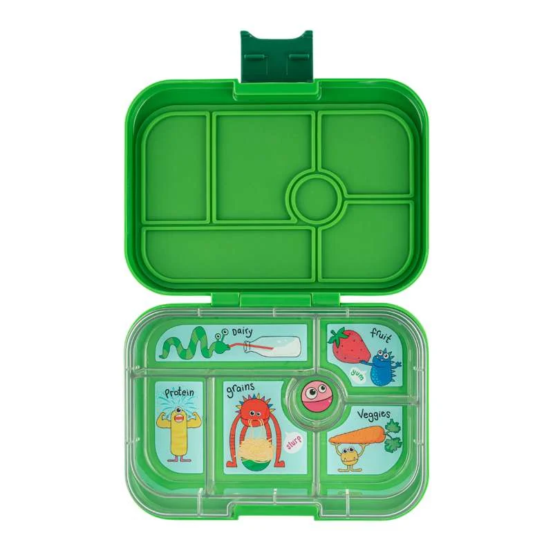 Yumbox Kutija za ručak - Original - 6 odjeljaka - Jurassic Green/Smiješni čudovići