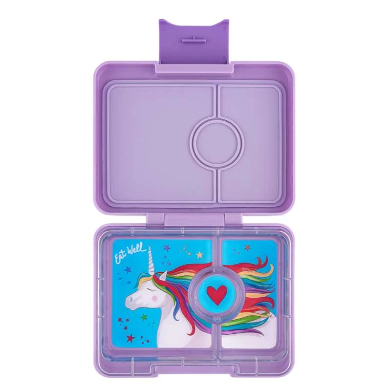 Yumbox Kutija za užinu - Minisnack - 3 odjeljka - Lavanda Ljubičasta/Jednorog