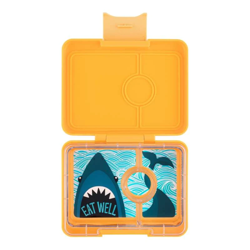 Yumbox Kutija za užinu - Minisnack - 3 odjeljka - Yoyo žuta/Ajkula