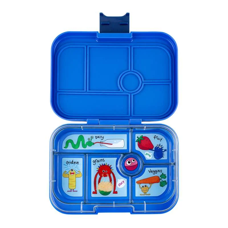 Yumbox Kutija za užinu - Original - 6 odjeljaka - Surf plava/Smiješni čudovići