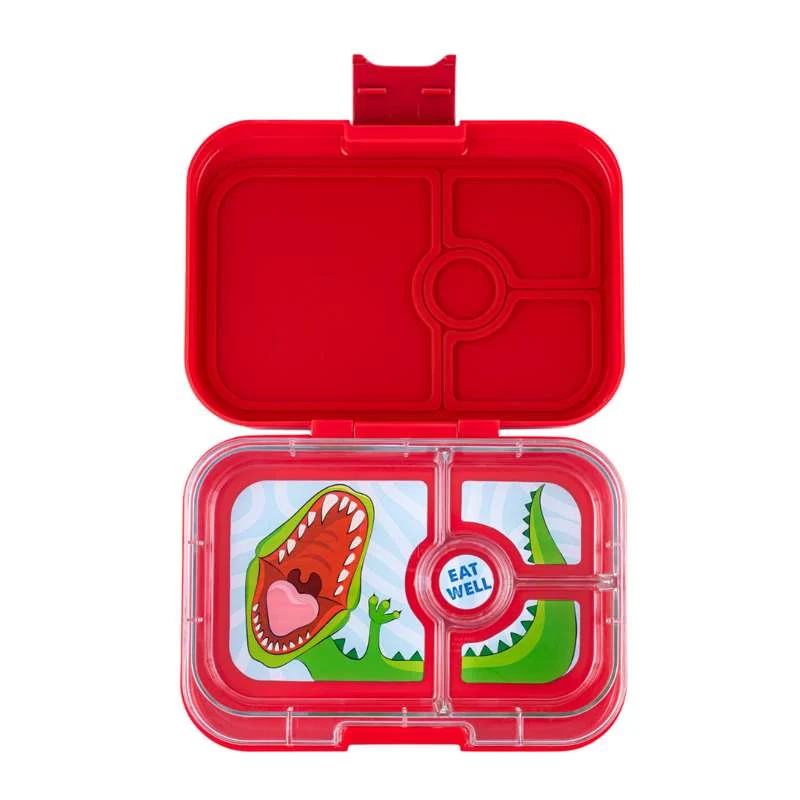 Yumbox Kutija za užinu - Panino - 4 odjeljka - Wow Crvena/Dinosaur