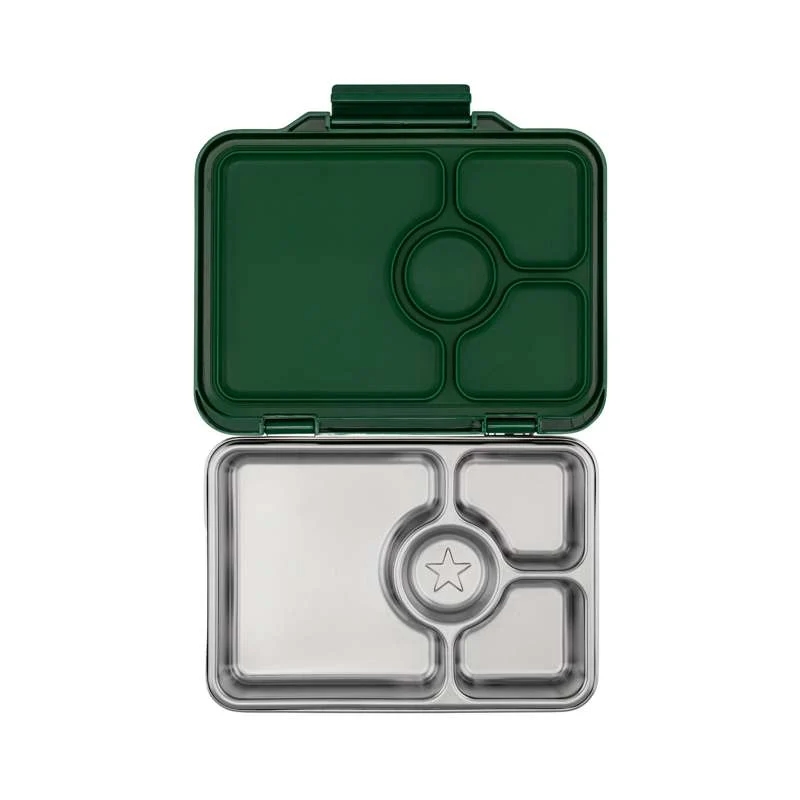 Yumbox Kutija za užinu - Presto nehrđajući čelik - 4 odjeljka - Dublin zelena