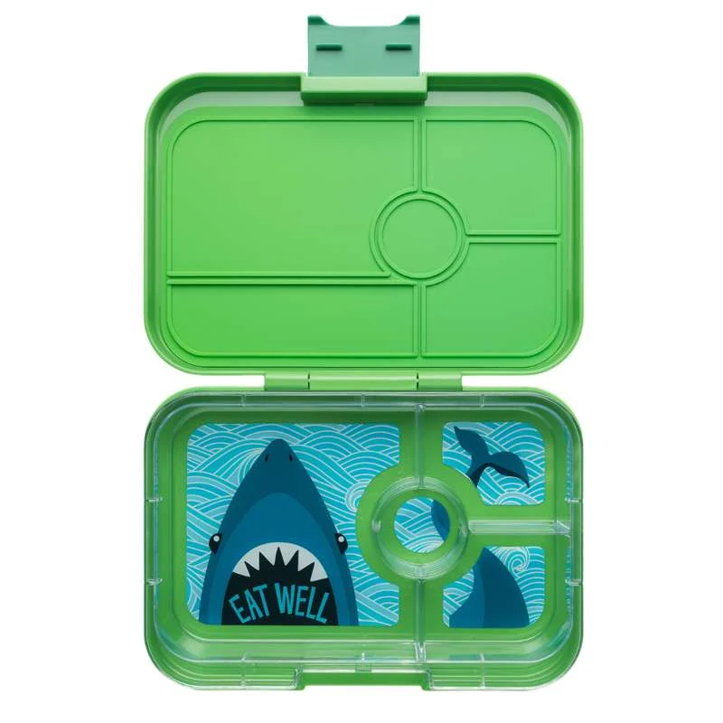 Yumbox Kutija za užinu - Tapas XL - 4 odjeljka - Jurska zelena/Ajkula