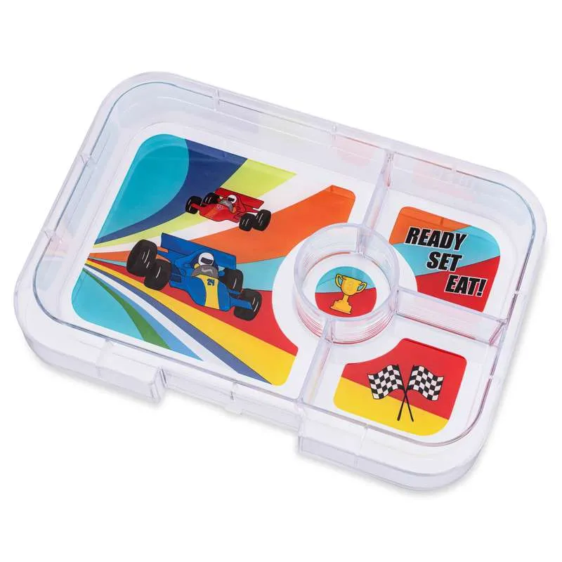 Yumbox Poslužavnik - Tapas pladanj - 4 odjeljka - Trkaći automobili