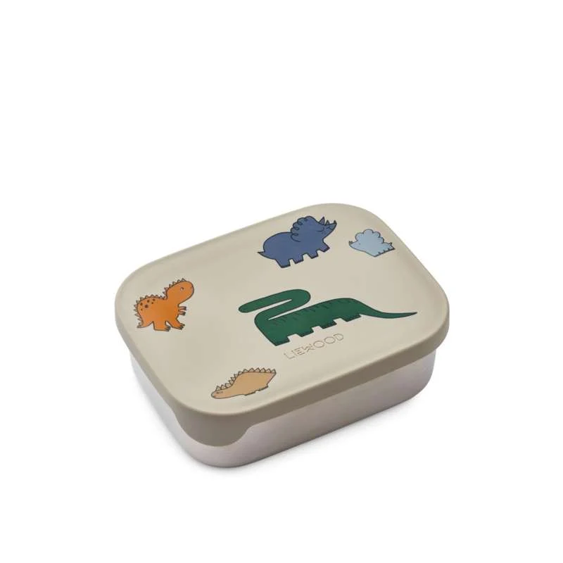 Liewood Arthur Ruminddelt Lunch Box - 900ml - Čelik/Silikon - Dinosaura/Mist