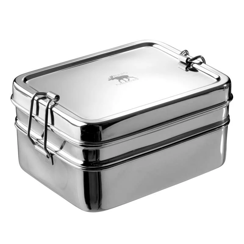 Pulito PureLunchBox Kutija za ručak - Nehrđajući metal - 3-u-1 - Srednja