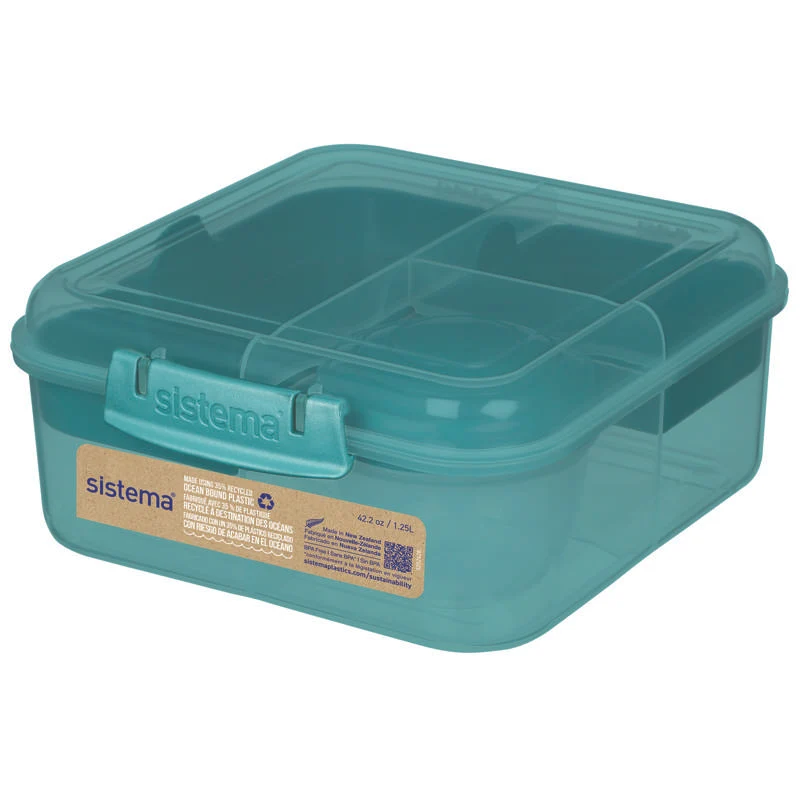 Sistema Ocean Bound Kutija za ručak - Bento Cube - 1.25L - Teal Stone