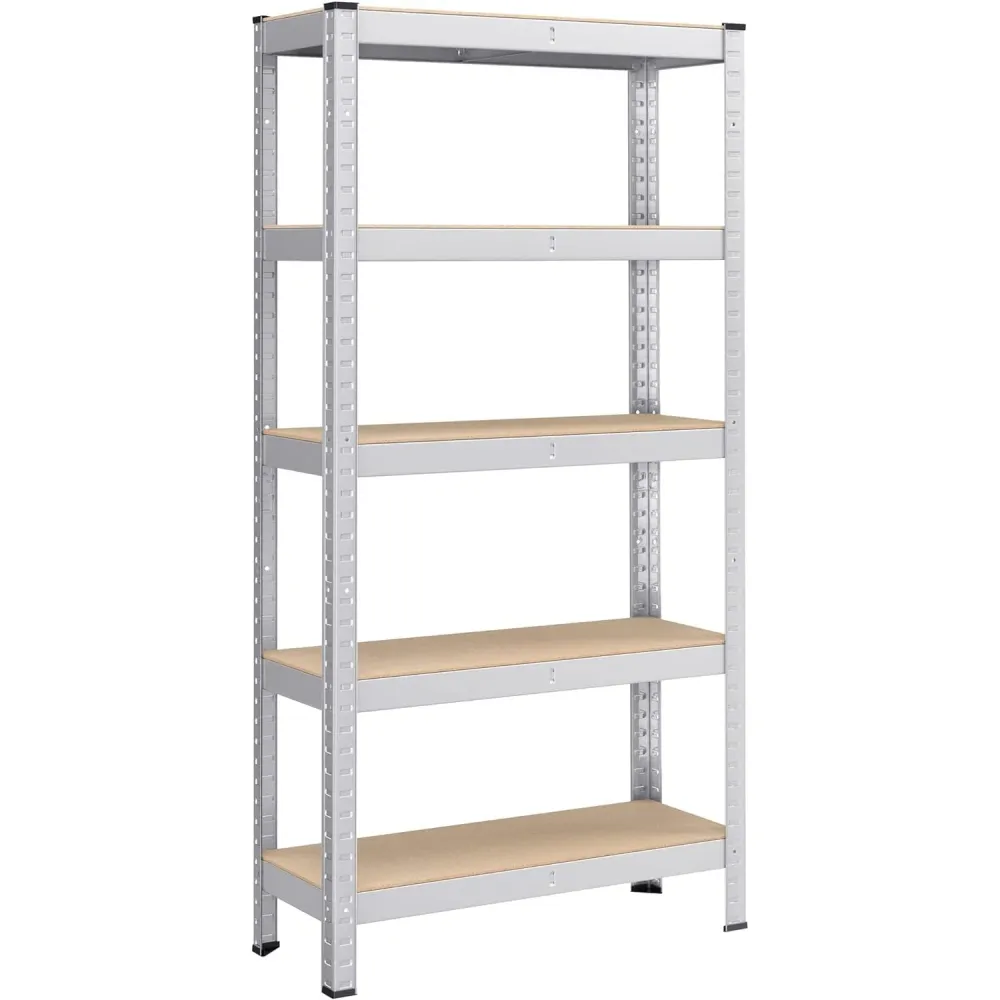 Metalna polica na 5 razina, nosivosti 650 kg, 30 x 75 x 150 cm, srebrne boje