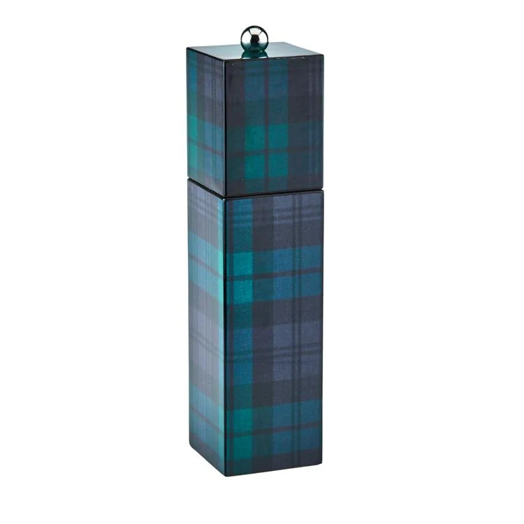 Crni sat Tartan kvadratni stup Mlin za sol ili papar