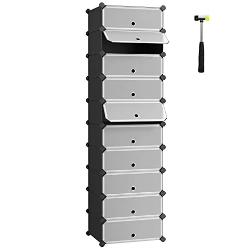 Modularni, plastični organizator za obuću, 40 x 30 x 17 cm po odjeljku, crni