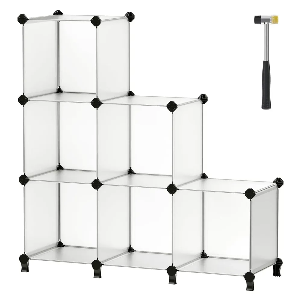Organizator sa 6 kockastih polica za odlaganje, 93x31x93 cm, bijeli