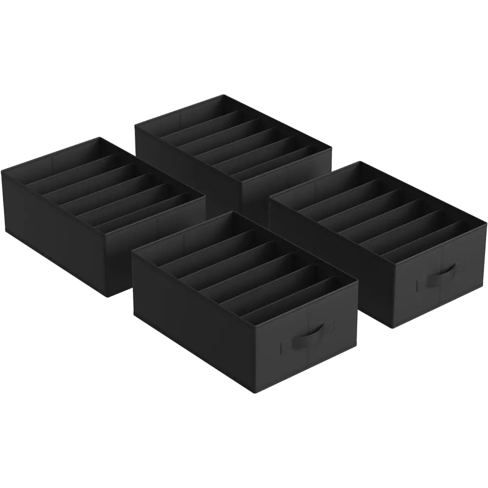 Set od 4 kutije za pohranu, organitatori ladica, 42 x 30 x 17 cm, crni