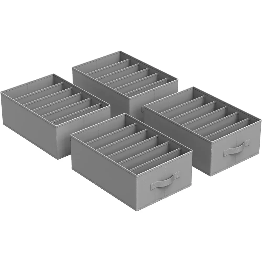Set od 4 kutije za pohranu, organitatori ladica, 42 x 30 x 17 cm, sivi