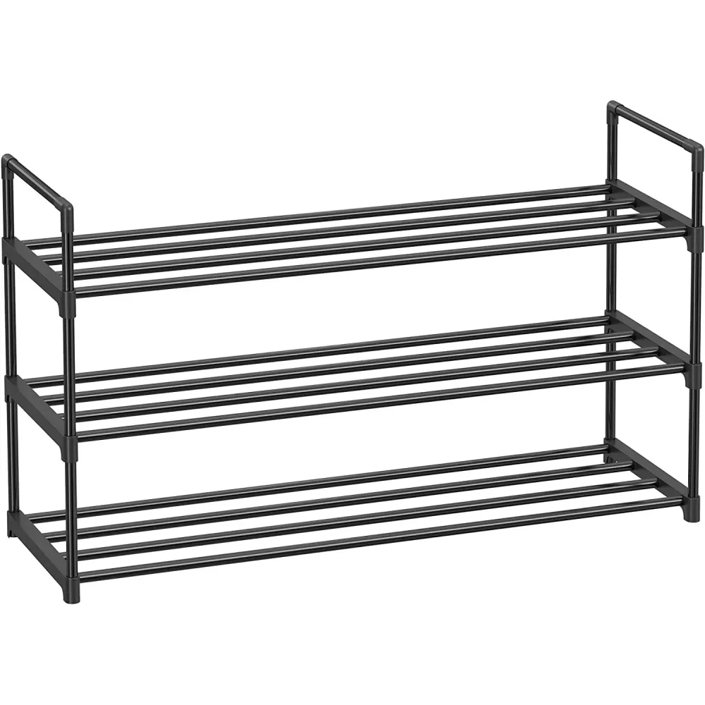 3-slojni metalni stalak za cipele, za 12-15 pari cipela, 30 x 92 x 54 cm, crni