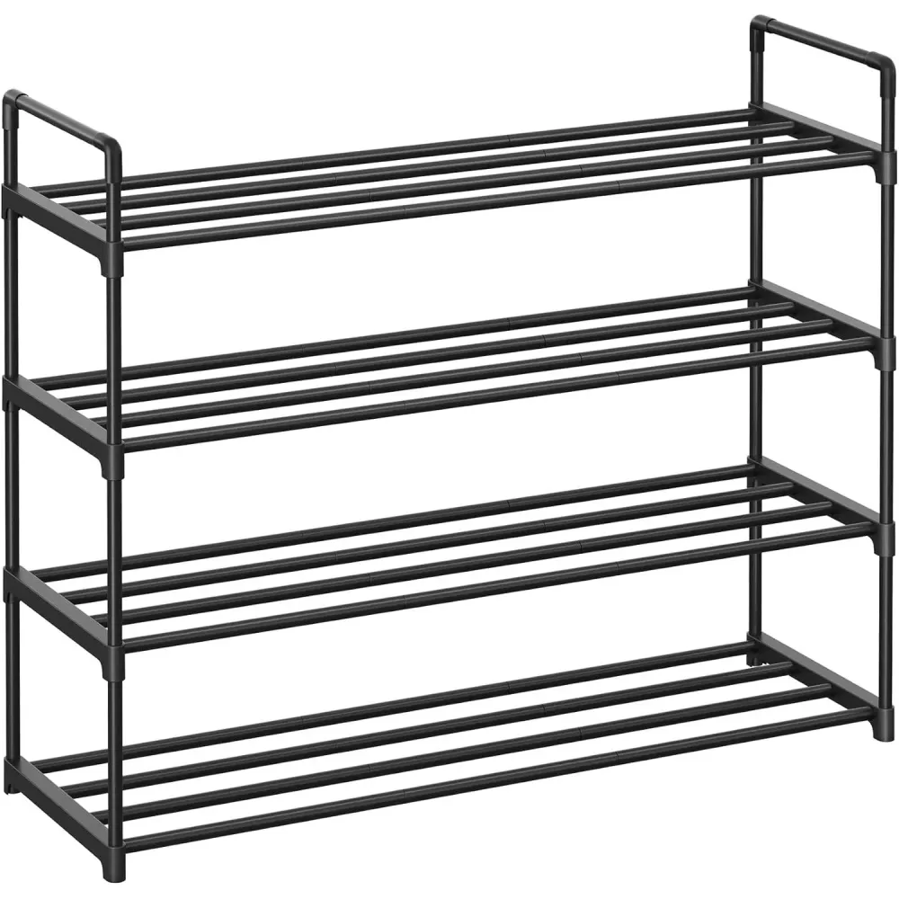 4-slojni metalni stalak za cipele, 30 x 92 x 73 cm, crni