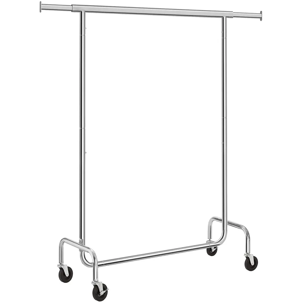 Izdržljivi metalni stalak za odjeću na kotače, nosivost 130 kg, 110-150 cm