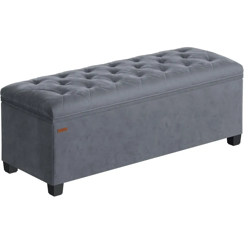 Klupa s prostorom za pohranu, 40 x 110 x 40 cm, nosivost do 300kg, siva