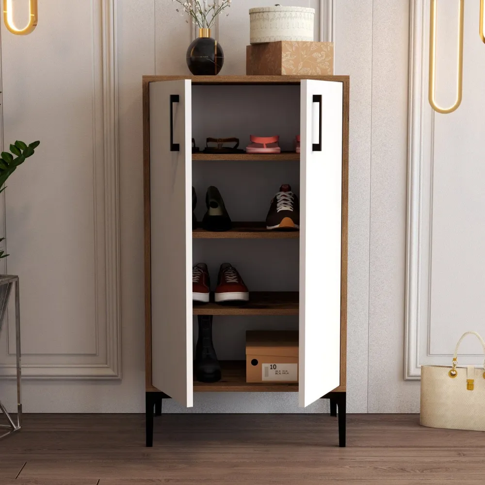 Ormar za obuću Prag - Walnut, White