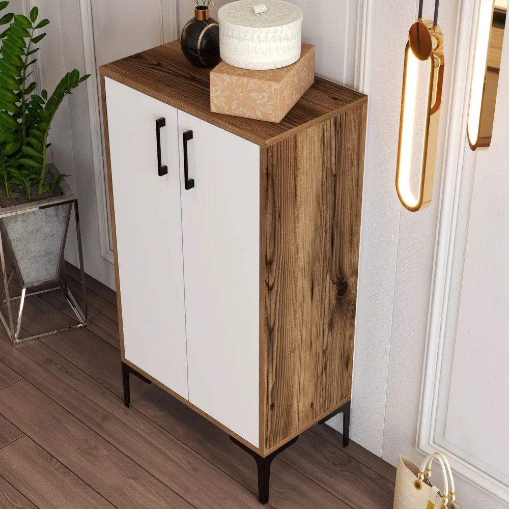 Ormar za obuću Prag - Walnut, White