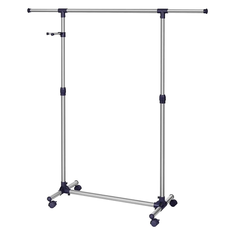 Produživ stalak za odjeću s kotačima 97-165 cm, 150 x 44 x 165 cm, srebrni