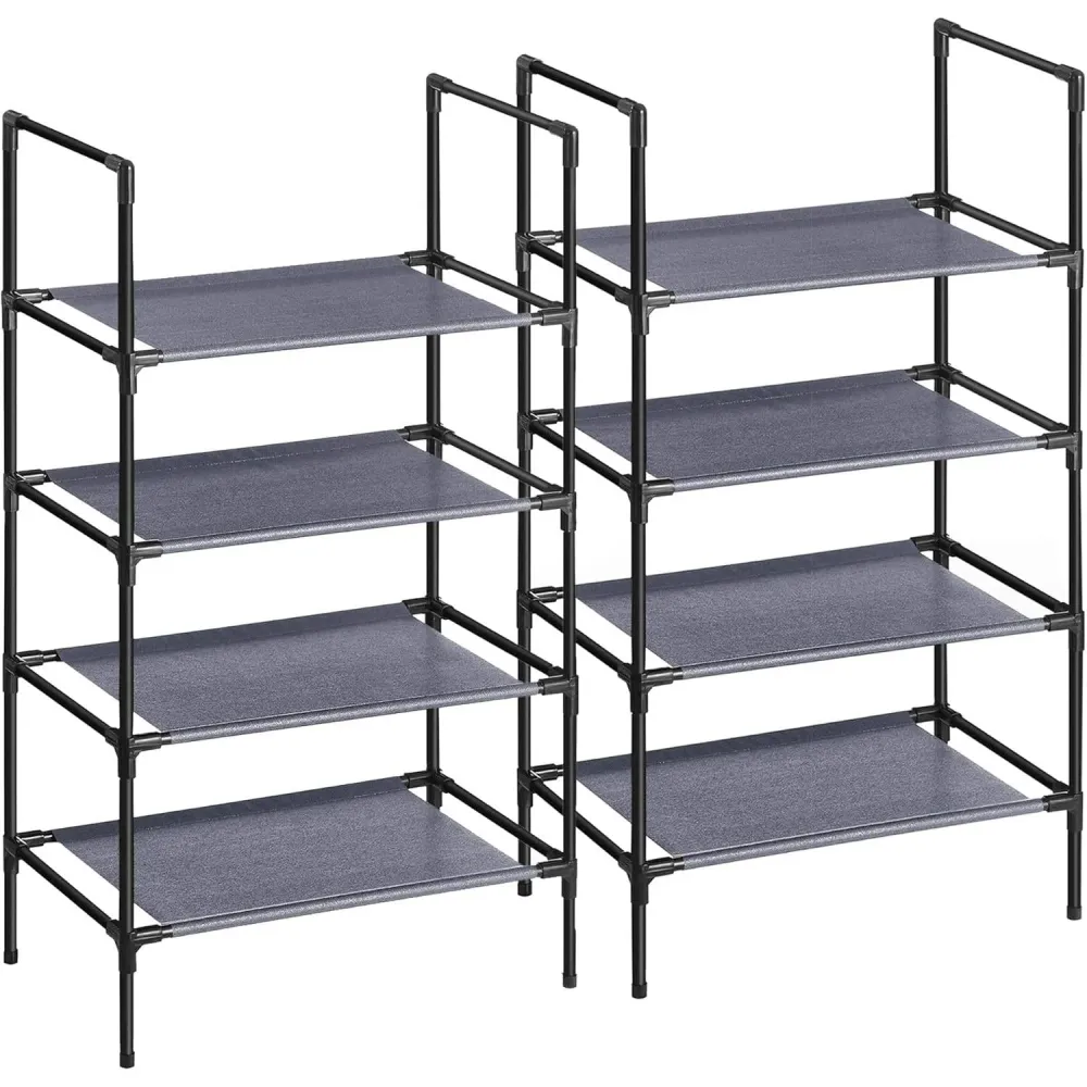Set od 2 stalka za cipele s 4 razine, 28 x 45 x 80 cm, sive boje
