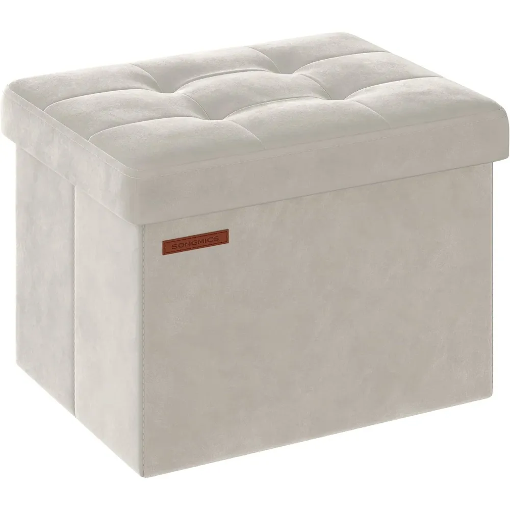 Skladišni tabure, nosivost do 130 kg, 31x41x31 cm, krem bijeli
