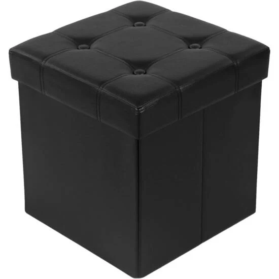 Sklopivi tabure za pohranu , nosivosti 300kg, crna, 38x38x38 cm, crne boje
