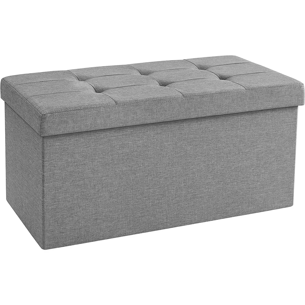 Sklopivi tabure s prostorom za odlaganje, 76 x 38 x 38 cm, svijetlo siva