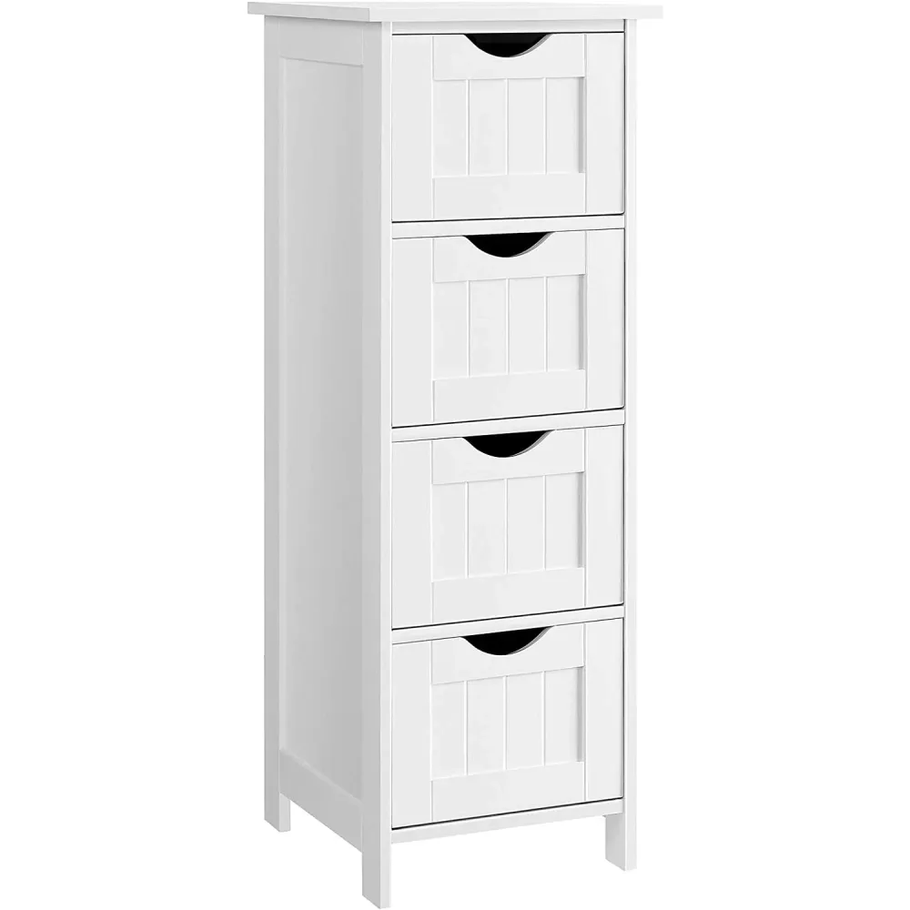 Slim kupaonski ormarić s 4 ladice 30 x 30 x 82 cm, bijeli