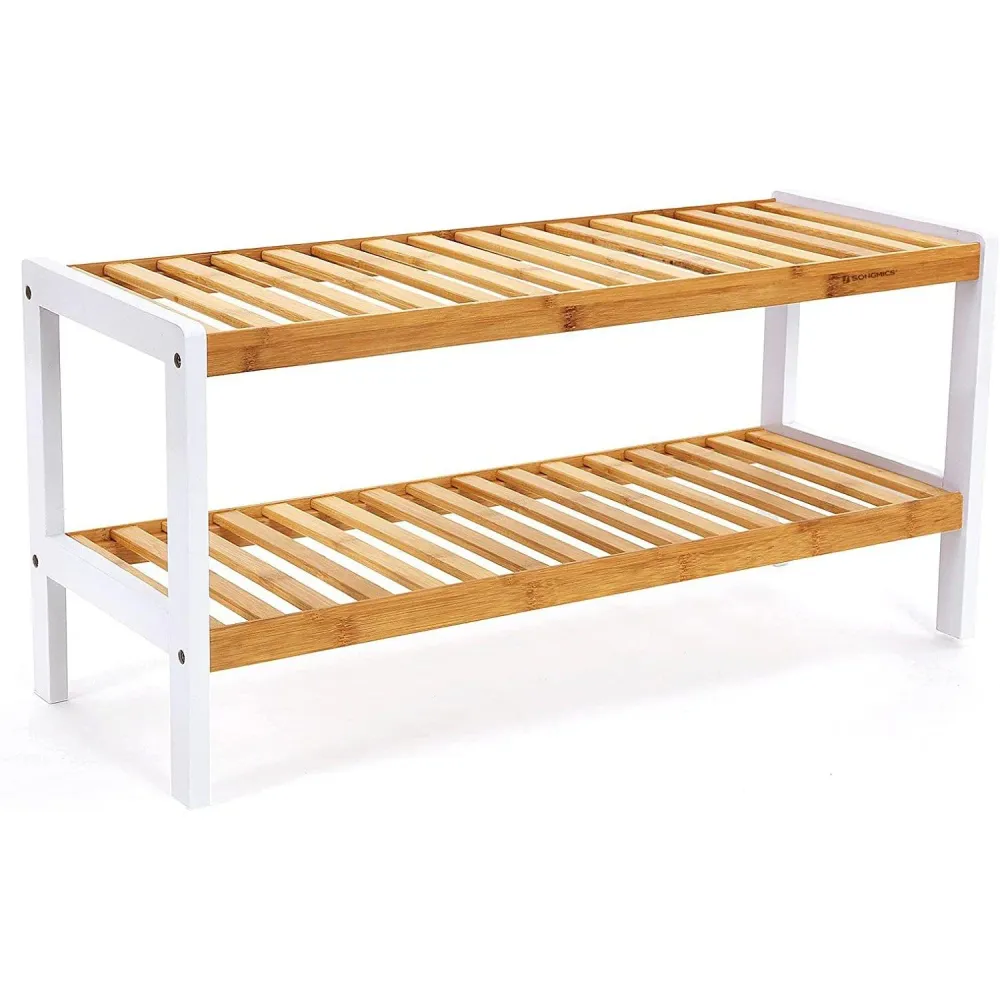 Stalak za cipele od bambusa na dva nivoa 70 x 26 x 33 cm