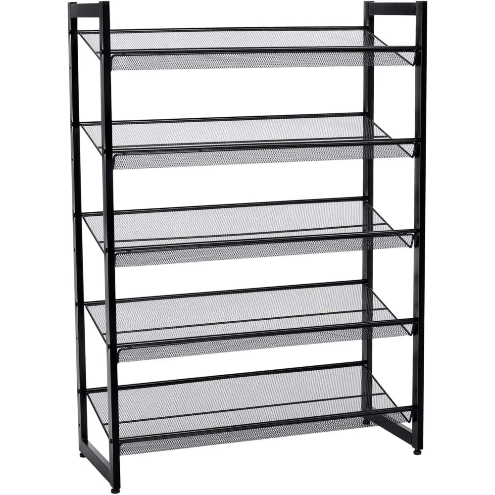 Stalak za cipele, polica na 5 razina, do 20 pari cipela 74 x 30,7 x 104 cm, crna