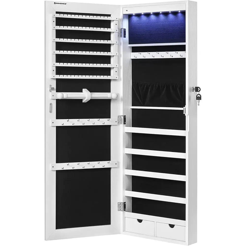 LED držč za nakit može se postaviti na zid ili vrata 37 x 108 x 9,3 cm
